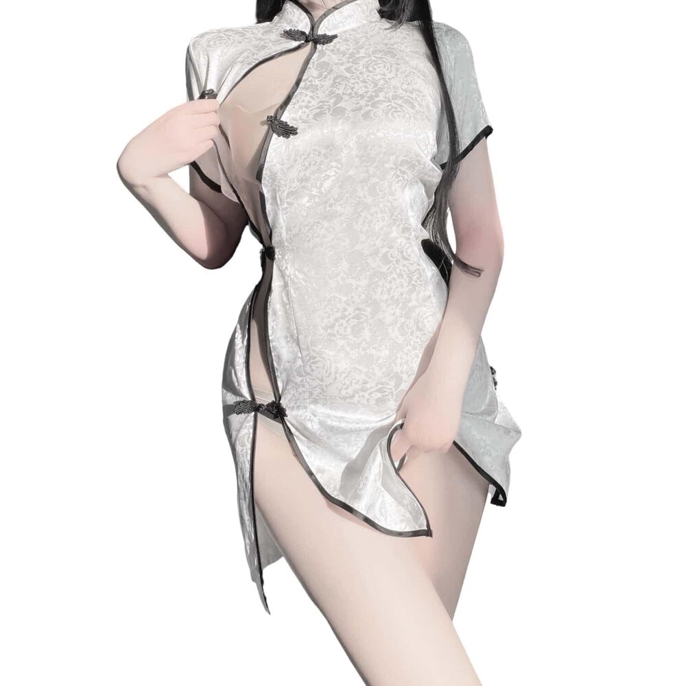 9603 Chinese Traditional Cheongsam Lingerie Sexy Retro Stand Collar Buckle